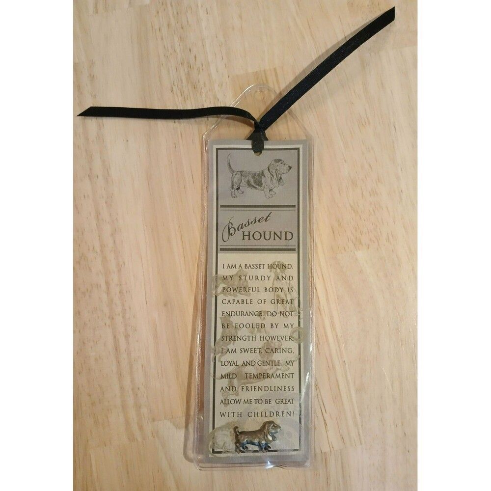Purebred Puppies Basset Hound Dog Book Mark Holder & Metal Pin Pet Lovers Gift